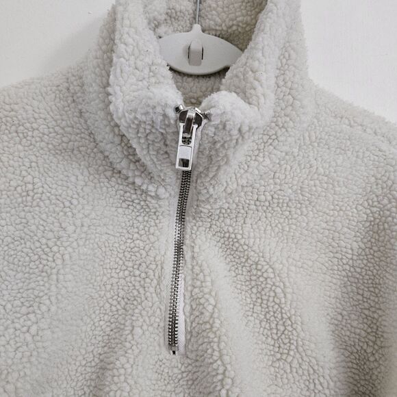 LPA x Revolve Quinn Pullover Jacket XXS Ivory Sherpa Quarter Zip Cozy - Picture 3 of 10
